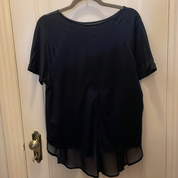 Eri+ Ali Anthropologie hi low split back t -shirt witch chiffon - Picture 3 of 7